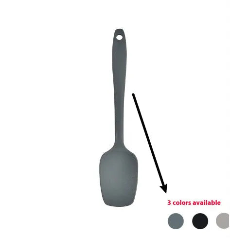 12 piece silicone kitchen utensil set with rotating storage bucket in black, dark grey or khaki colours