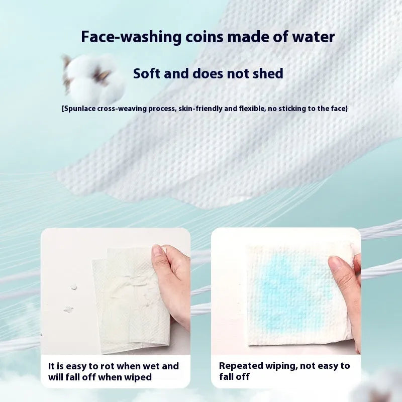 Disposable face cloth towel roll with hanging design showing removable sheets