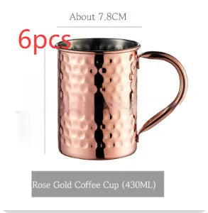 Copper plated stainless steel Moscow mule cup in a choice of hammered or smooth finish and multiple colours.
