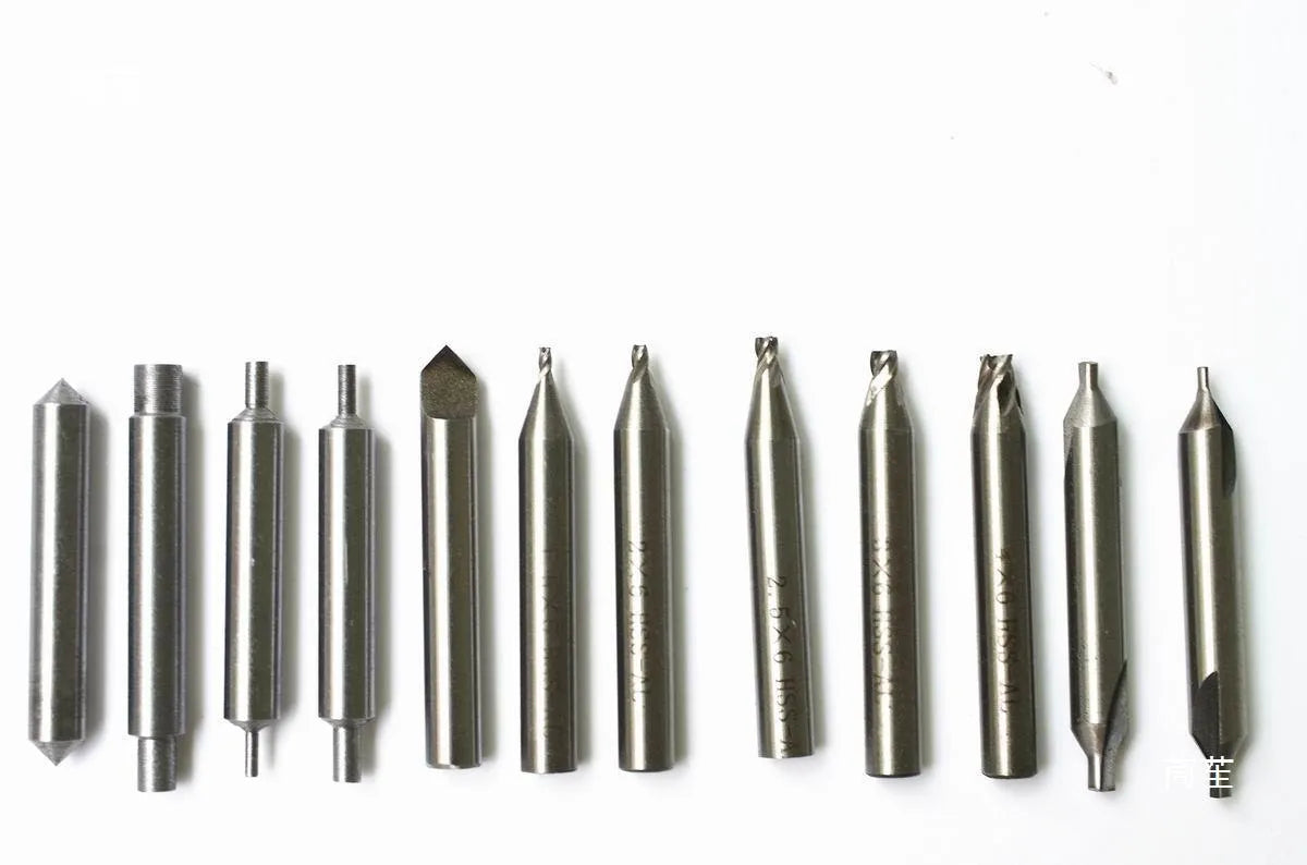 Vertical key machine accessories 17 piece full set with drill guide pin and sink milling cutter