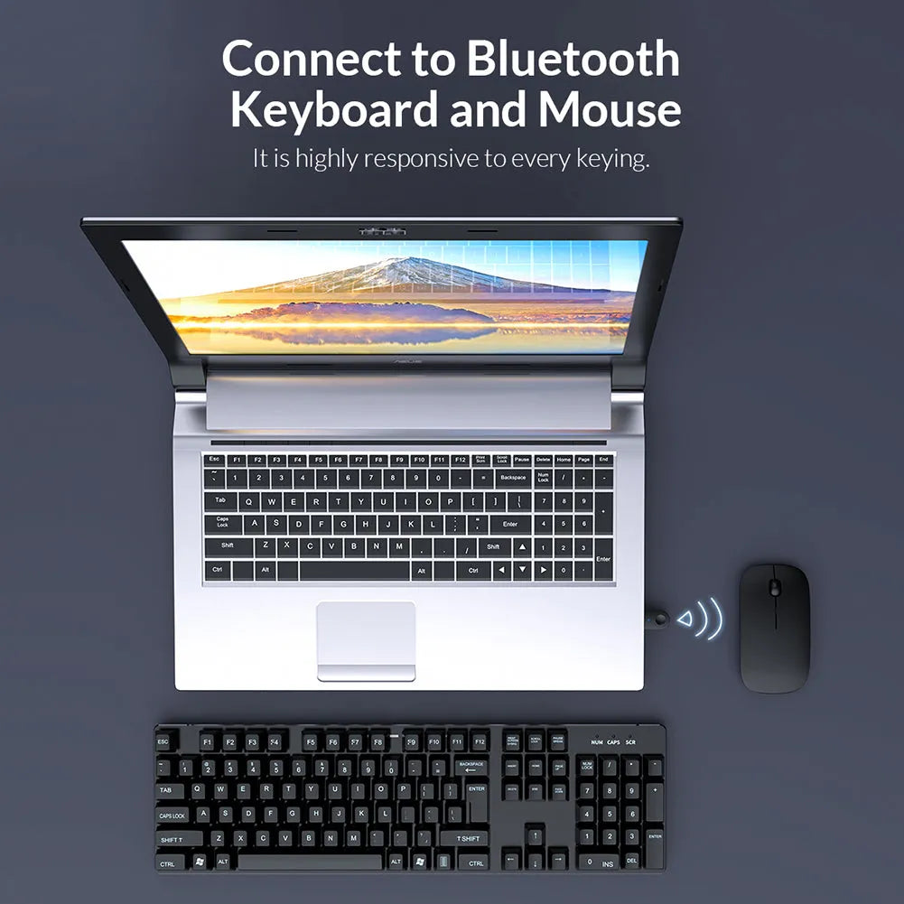 BTA-608 Bluetooth 5.0 USB receiver adapter in black for desktop PC