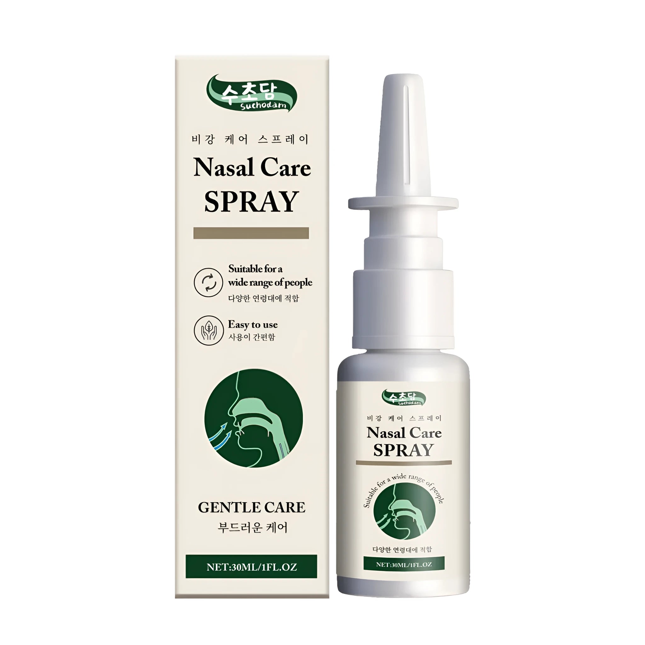 Nasal Soothing Care Spray 30ml bottle with herbal formula containing Fructus Xanthii and Radix Saposhnikoviae