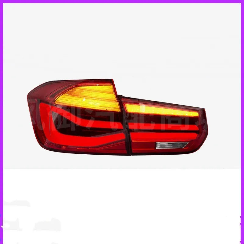 BMW 3 Series modified tail light assembly with streamer steering LED lights in red finish