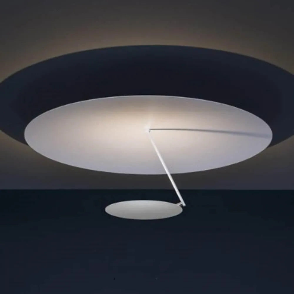 Creative iron art chandelier ceiling lamp with LED warm light in white or white gold finish