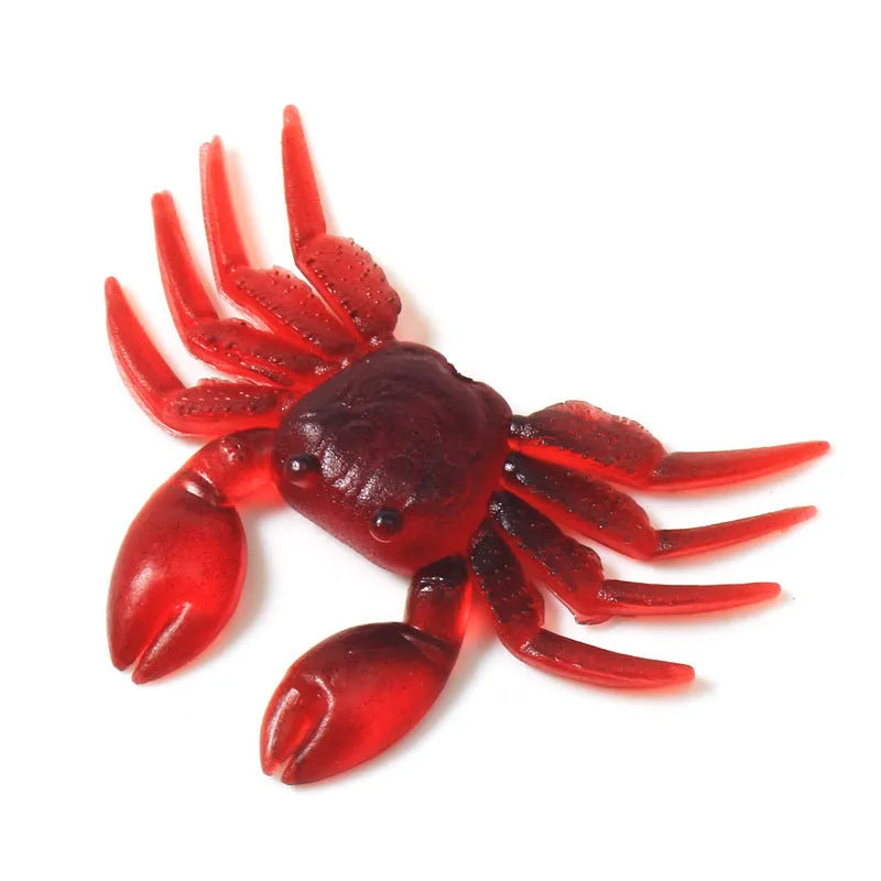 8cm PVC soft crab fishing lure in red and brown colour options