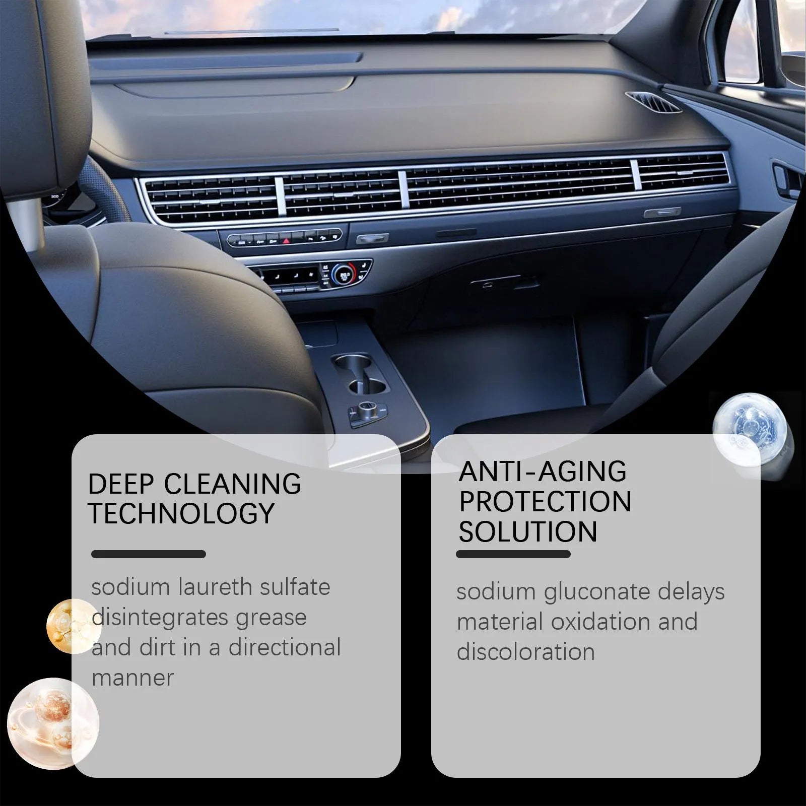 HOMONTH car interior foam cleaner 100ml with sponge and label