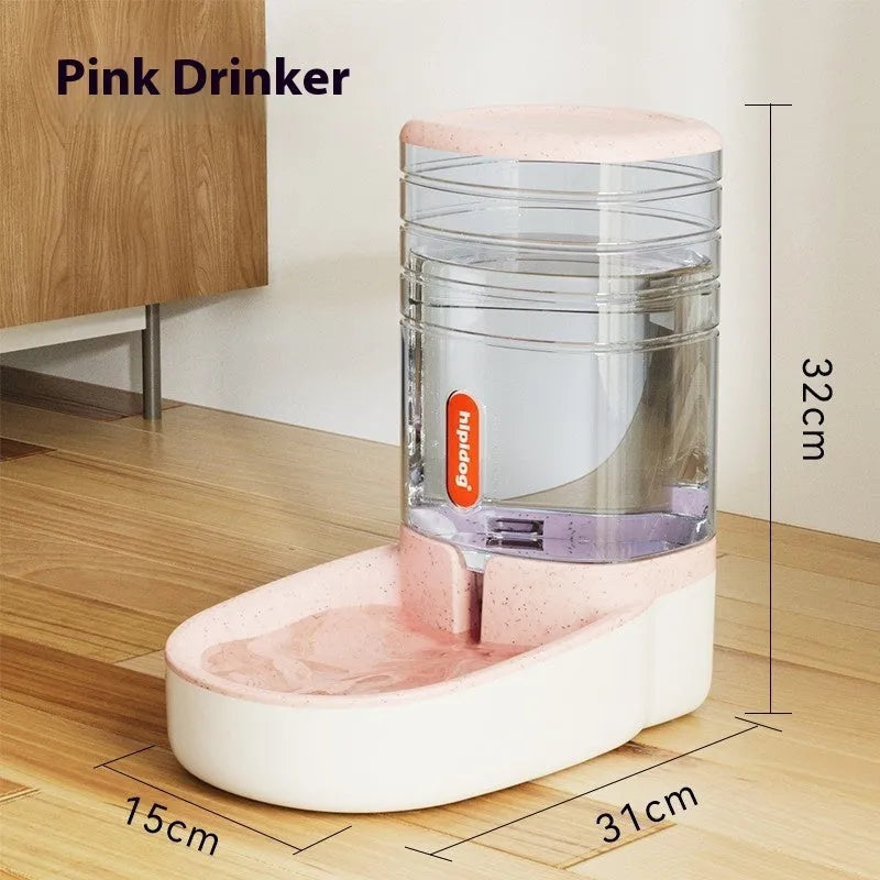 Automatic 3.8L pet water fountain or food dispenser in blue, green, grey, or pink colour