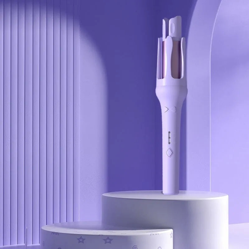 32mm automatic hair curler in white or chigo colour with pink, purple, green, or beige accents