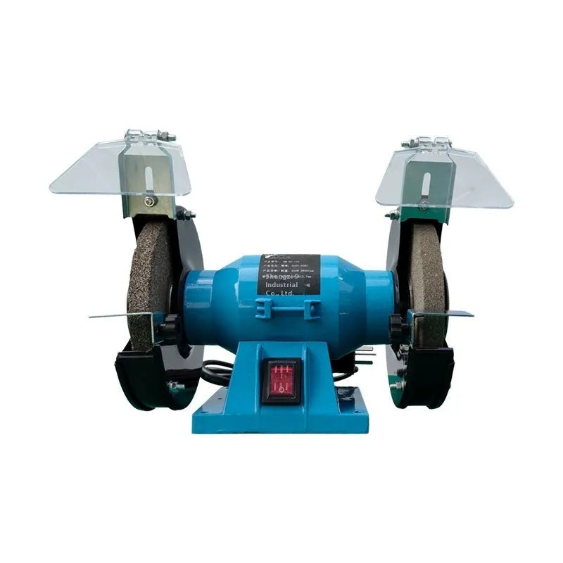 A 5-inch metal desktop polishing machine or bench grinder for sharpening knives.