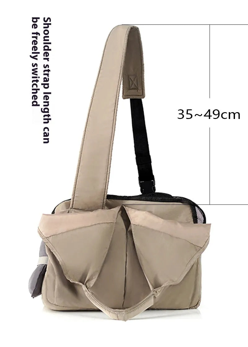Apricot cloth pet handbag carrier for small dogs and cats