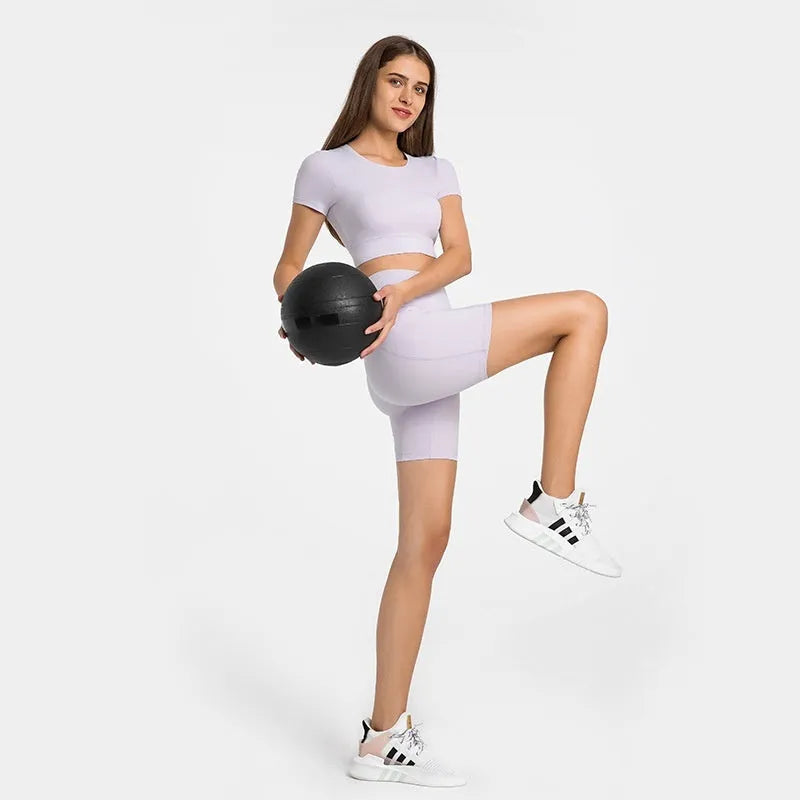 Women's cotton blend sports shorts in fifth pants length with Super Stretch fabric