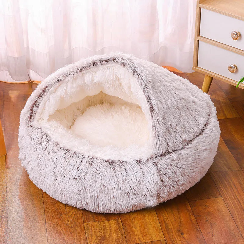 Waterproof cloth dog kennel in a semi-surrounded design shown in a gradient colour.