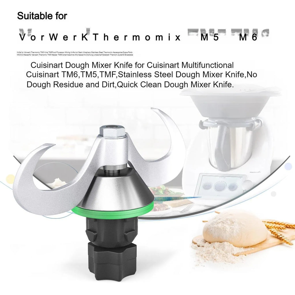 Thermomix TM5 TM6 ceramic dough knife replacement with stainless steel shaft