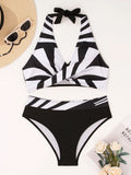 Multi-colour optional chest cross bikini swimsuit two-piece suit in polyester and spandex