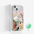 Silicone magnetic phone case with Lichun Mountain Map print for iPhone 16 Pro Max