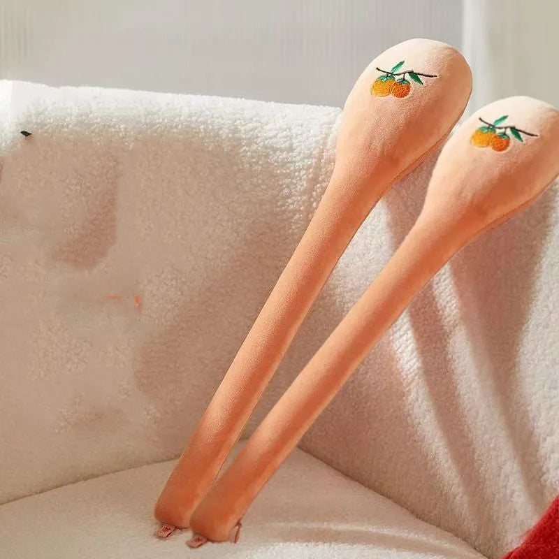 48 cm persimmon-coloured back pounding stick with meridian flap and zipper closure