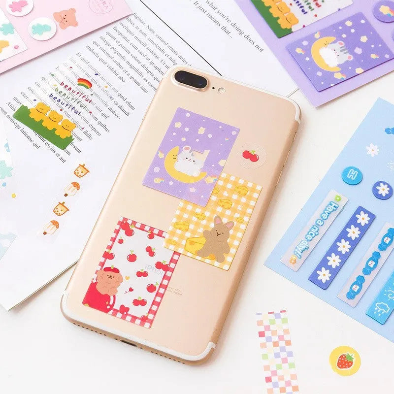 PVC index stickers in multiple colours and styles for notebook organisation