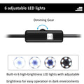 Android USB Type-C industrial endoscope with waterproof probe, side mirror, hook, and magnet accessories