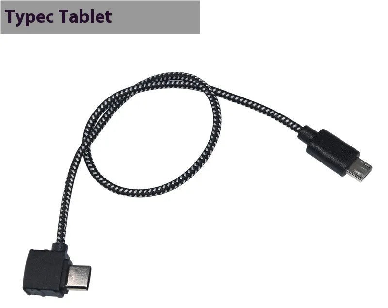 15cm Type C data cable with metal connector, nylon and PVC build, for remote control mobile phone tablet connection