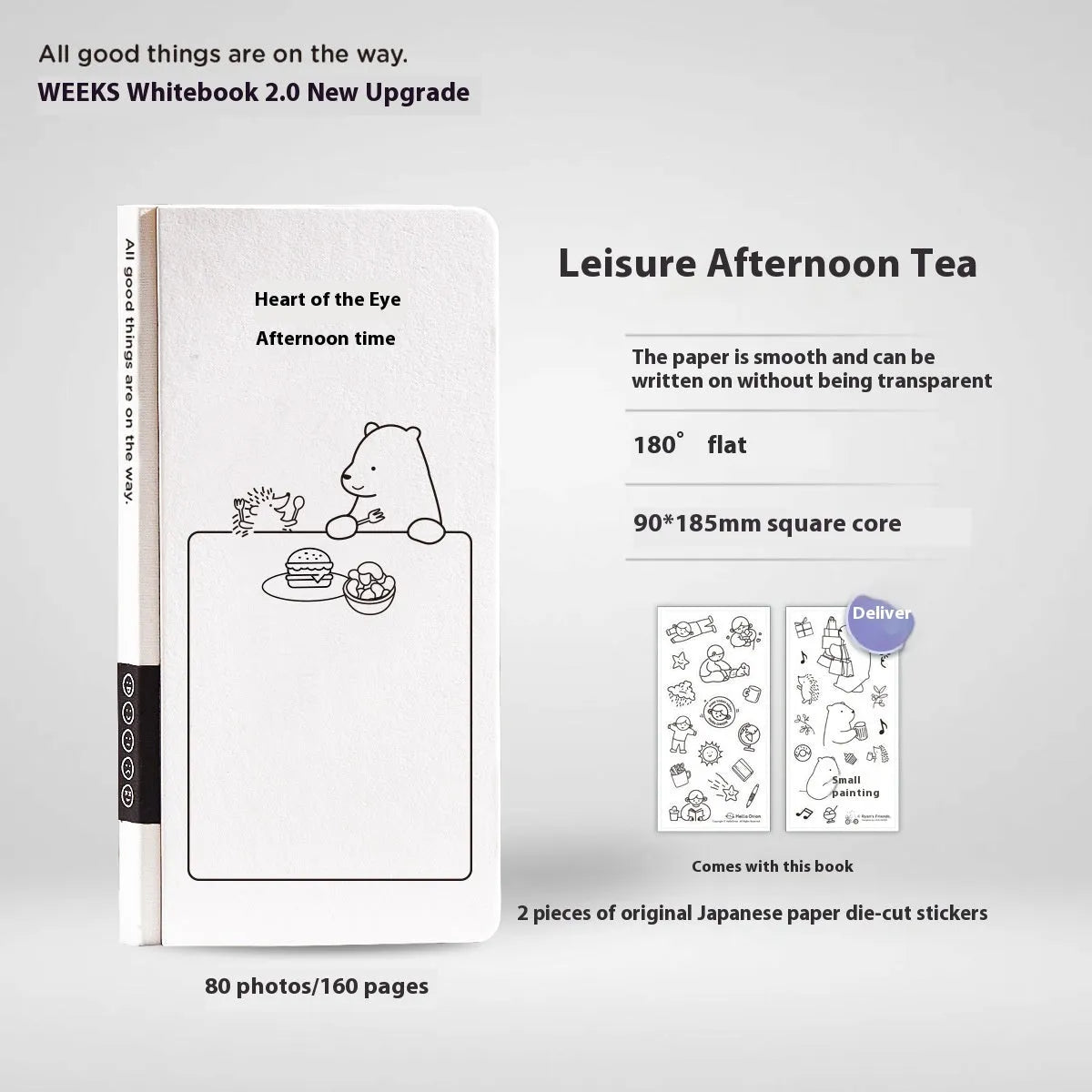 Small plaid mesh design children's notebook with paper cover and stickers.