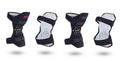 Adjustable spring knee brace patella booster in black colour with breathable fabric and venting holes