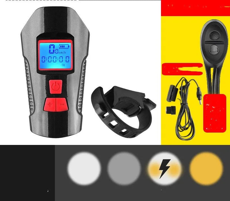 Strong LED bicycle front light with 350 lumens and T6 wick in black