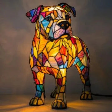 LED small night lamp art animal statue creative home desktop decoration 17cm USB switch corgi design