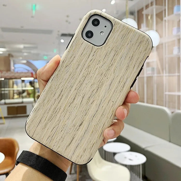 Natural wood or bamboo iPhone back cover case in rosewood colour for iPhone 11.