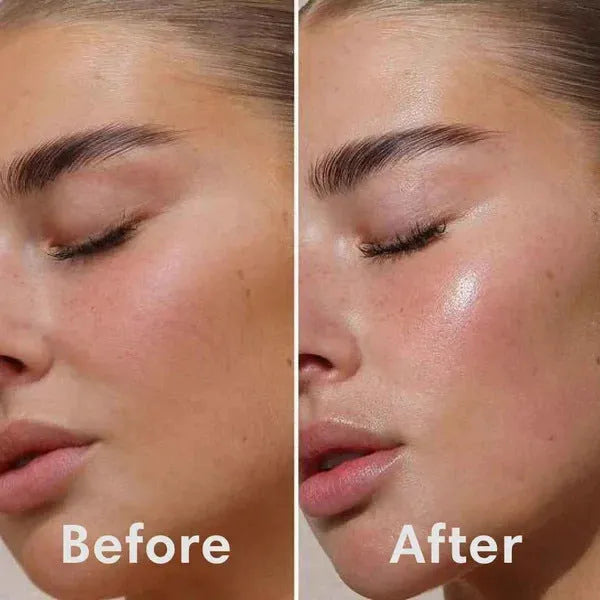 75ml bottle of collagen night face mask with an application brush on a white background.