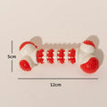 Blue bone-shaped interactive dog toy for small breeds with a treat compartment.