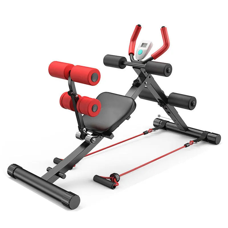 Home female belly training waist-shaping machine with metal frame and ribbon drawstring, 113x30x70cm