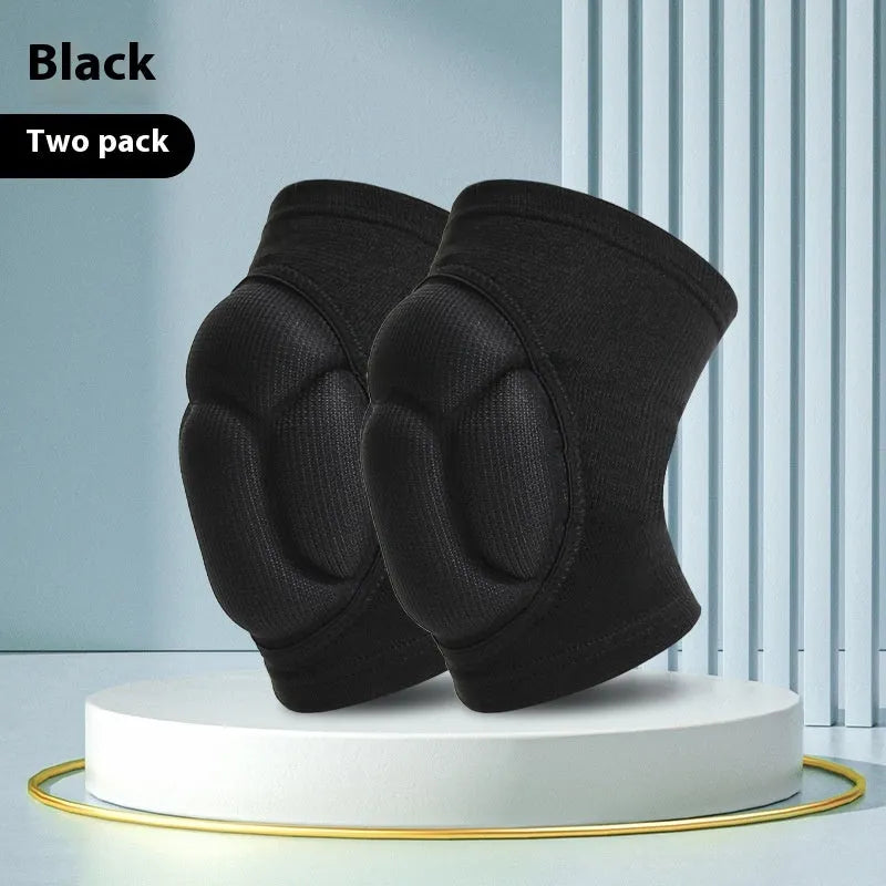 Black and blue thick sponge anti-collision kneepads for dance and sports protection
