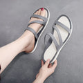 Solid colour women's casual sandals with a breathable design on a summer background.