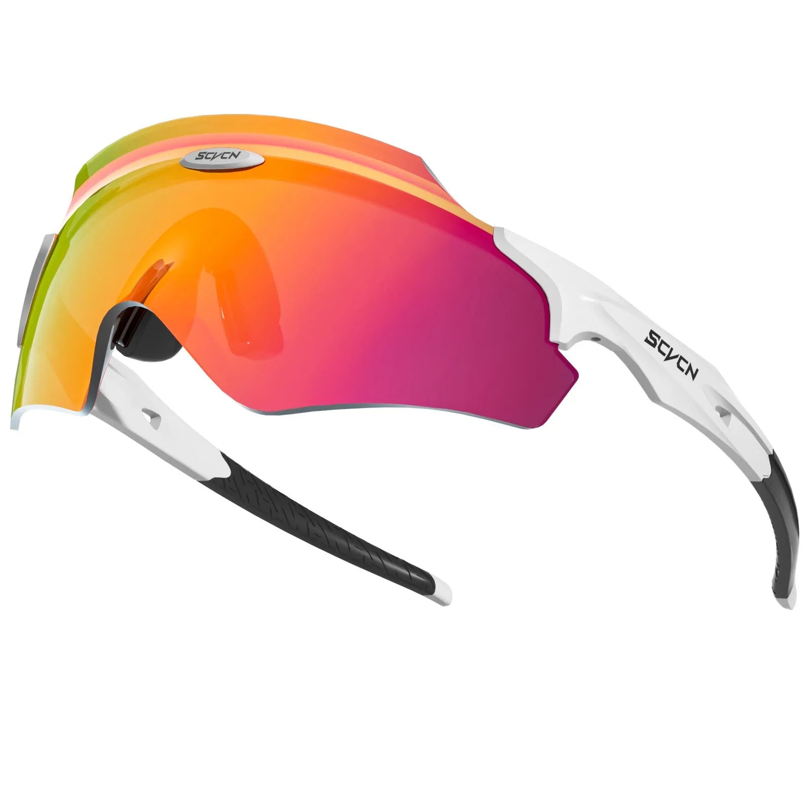 Frameless windproof sports goggles with integrated colourful lens in multiple style options