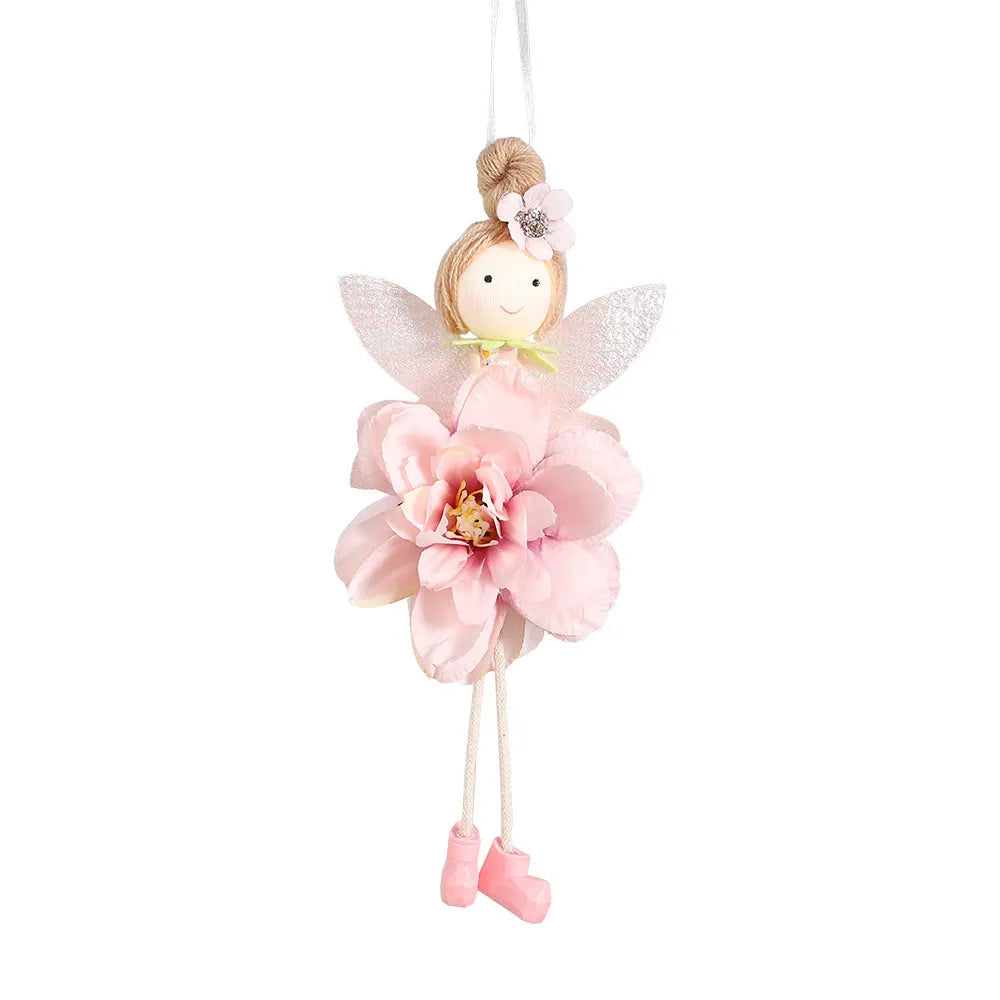 Cloth Easter pendant with cute elf design and flower angel motifs in multiple colour options