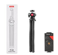 Black flexible octopus tripod with mobile phone clip extended to 360mm.