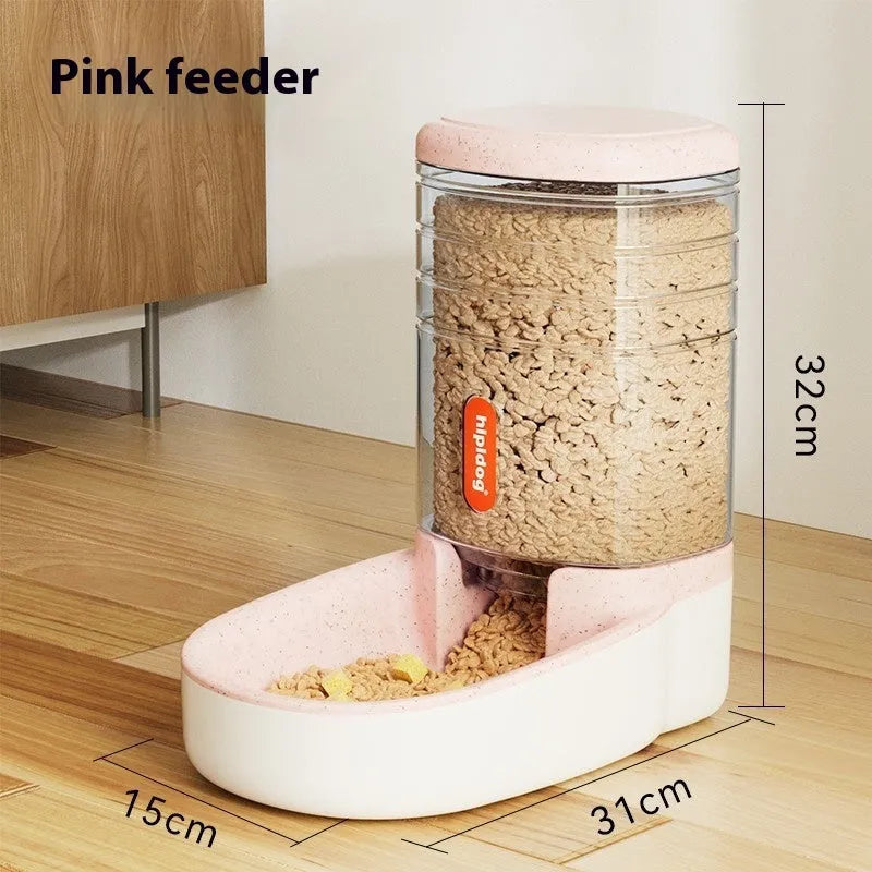 Automatic 3.8L pet water fountain or food dispenser in blue, green, grey, or pink colour