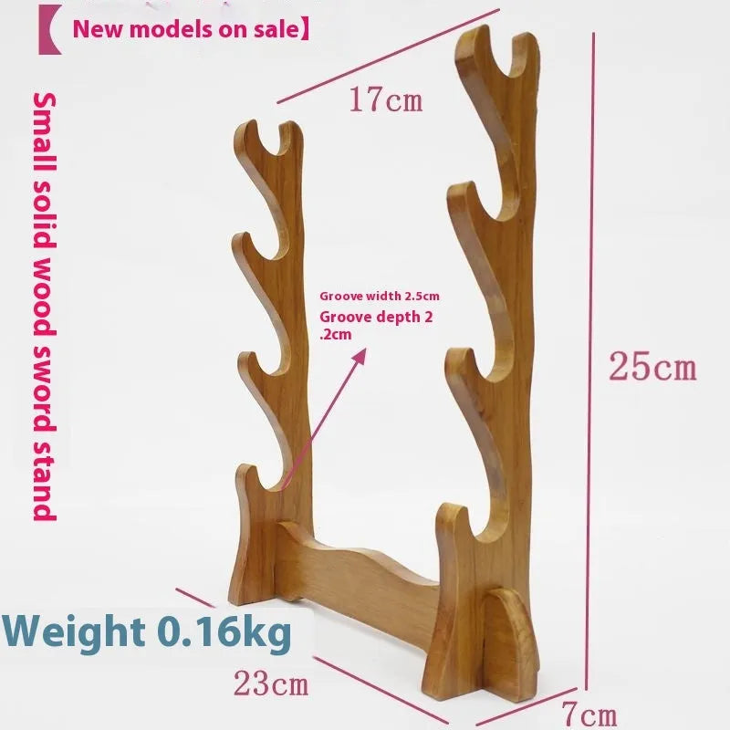 Chinese style wooden wall bracket shelf with multiple display layers