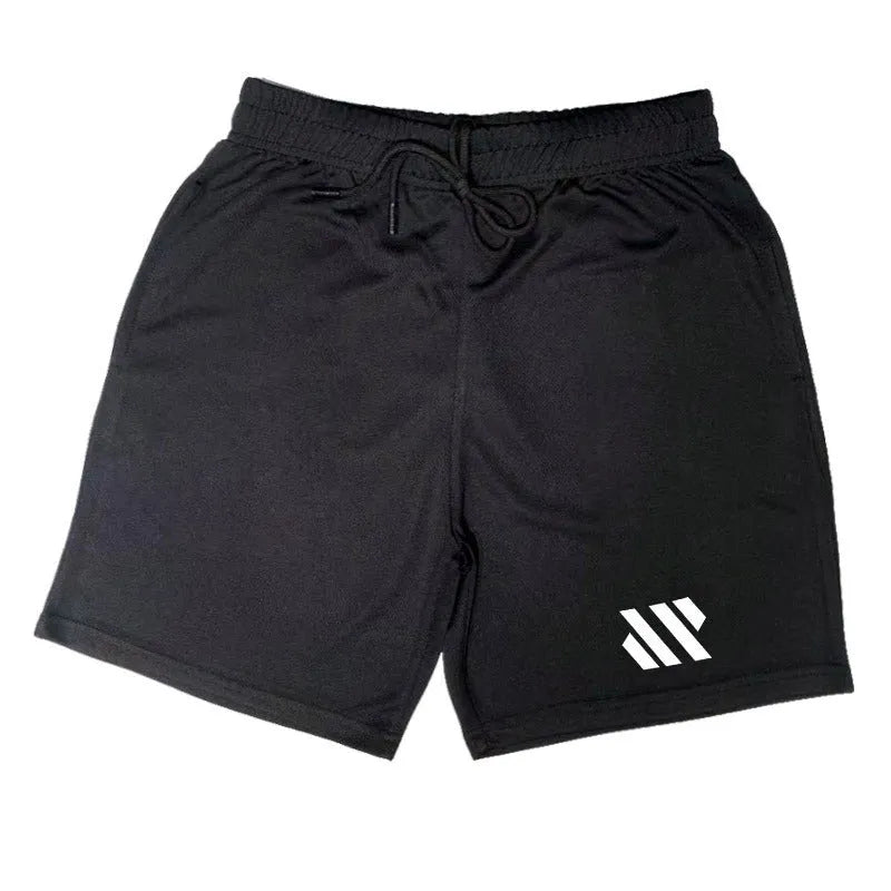 Metal silk fabric sports shorts in loose fit, shown in multiple colours including army green and sapphire blue.