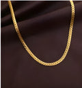 Men gold tone snake chain necklace 5mm width unisex metal geometric no pendant