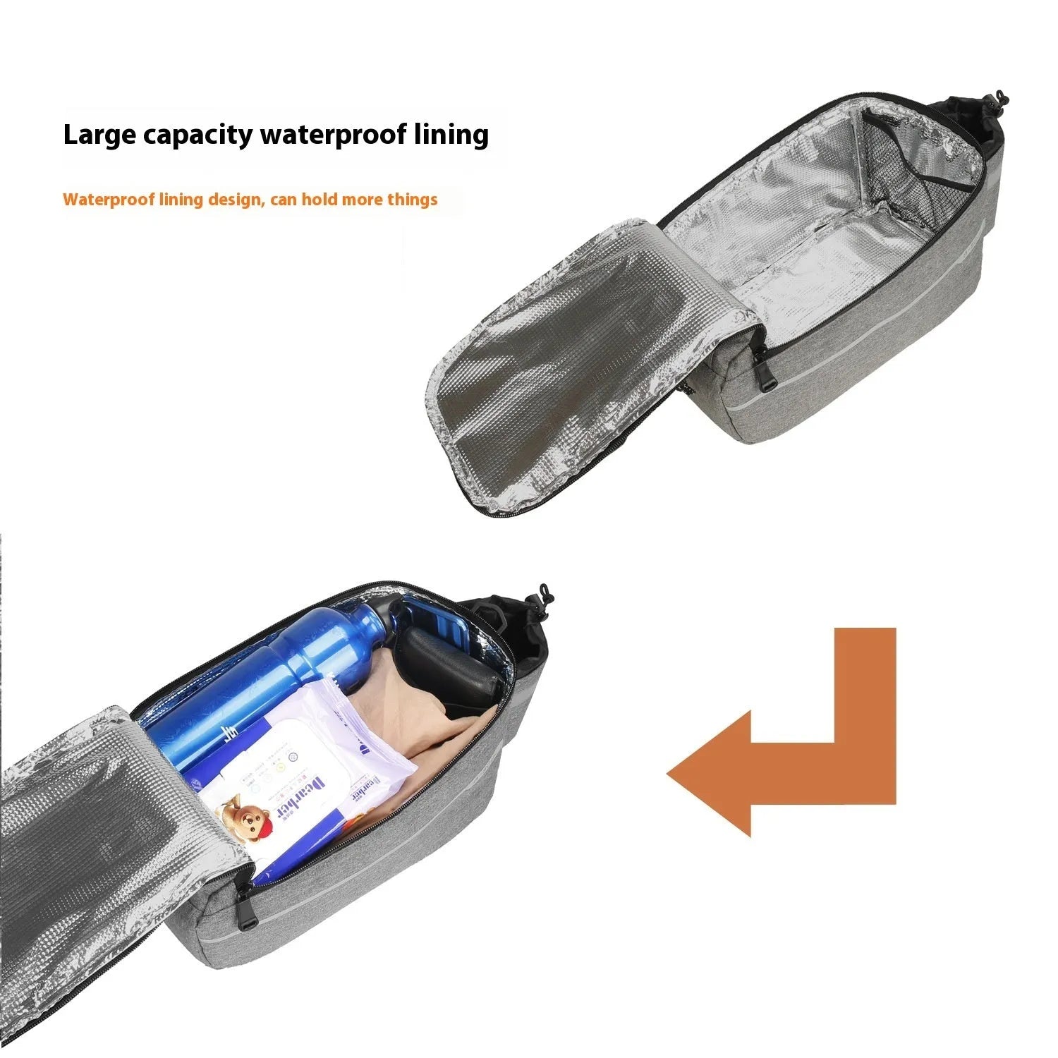 Rear seat bag for mountain bike electric car folding cycle 10L polyester black