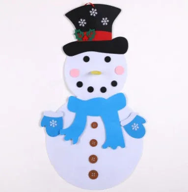 DIY felt Christmas tree multi-layer 3D design 98x70cm with 32 decorations snowflakes Santa reindeer
