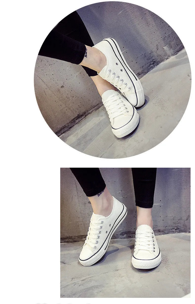 Women's casual canvas shoes in solid colours with canvas upper for summer wear