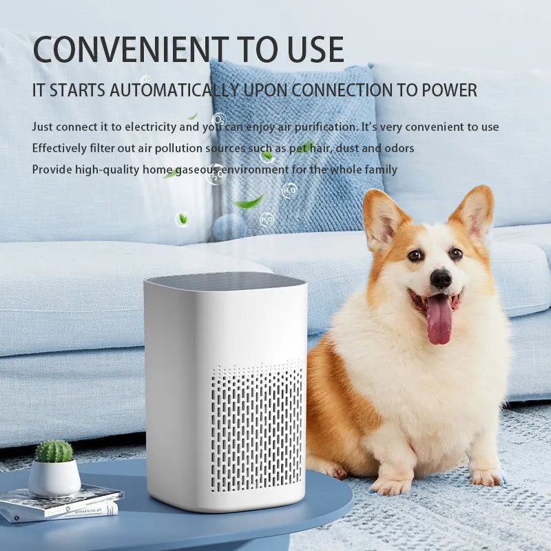 Simple style USB desktop air purifier unit for small rooms under 10 square metres.