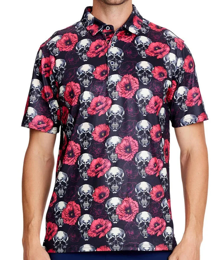 Men's 3D printing graphic short sleeve T-shirt in retro Japanese style with zip detail on mesh fabric