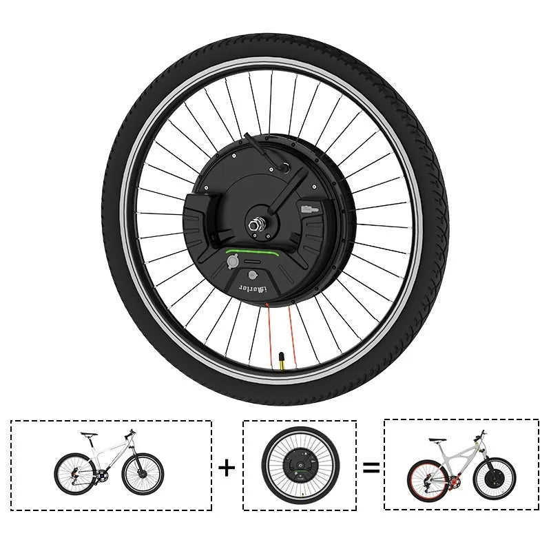 Imotor 3.0 black alloy wheel hub motor for electric bicycle conversion kit