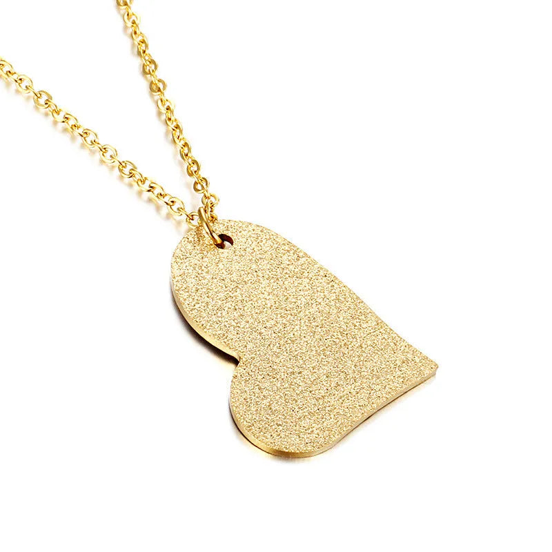 Geometric heart-shaped titanium steel pendant necklace in colour KN25736-Z
