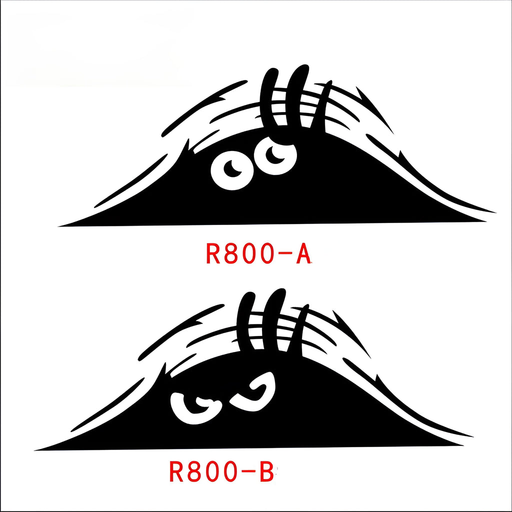 Black reflective peeking elf dune monster car sticker on car body side panel