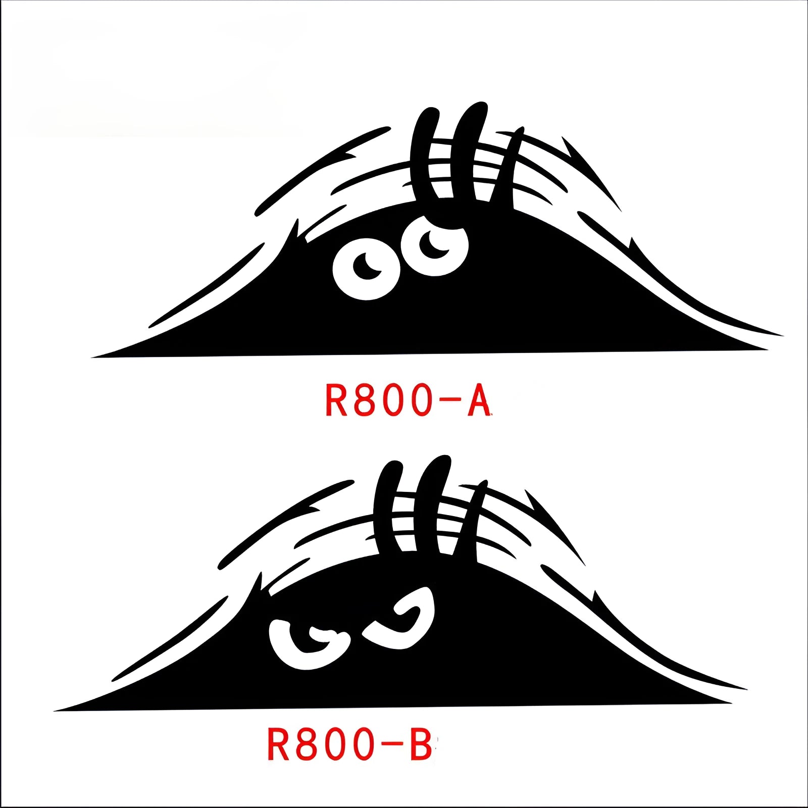Black reflective peeking elf dune monster car sticker on car body side panel
