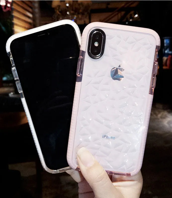 Slim pink TPU back cover case for iPhone on a white background